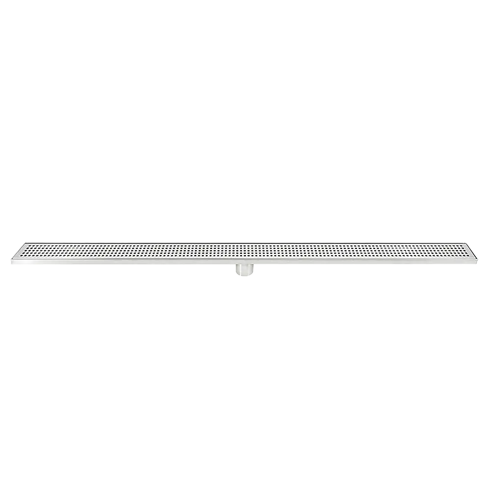 1200mm Bathroom Shower Stainless Steel Grate Drain w/Centre outlet Floor Waste Square Pattern - Home & Garden > DIY >