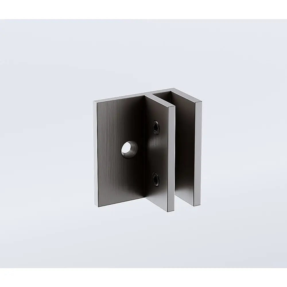120cm Frameless Glass Bath Screen with Stainless Steel Brackets - Gunmetal - Furniture > Bathroom > Shower Heads &