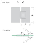 120cm Frameless Glass Bath Screen with Stainless Steel Brackets - Gunmetal - Furniture > Bathroom > Shower Heads &