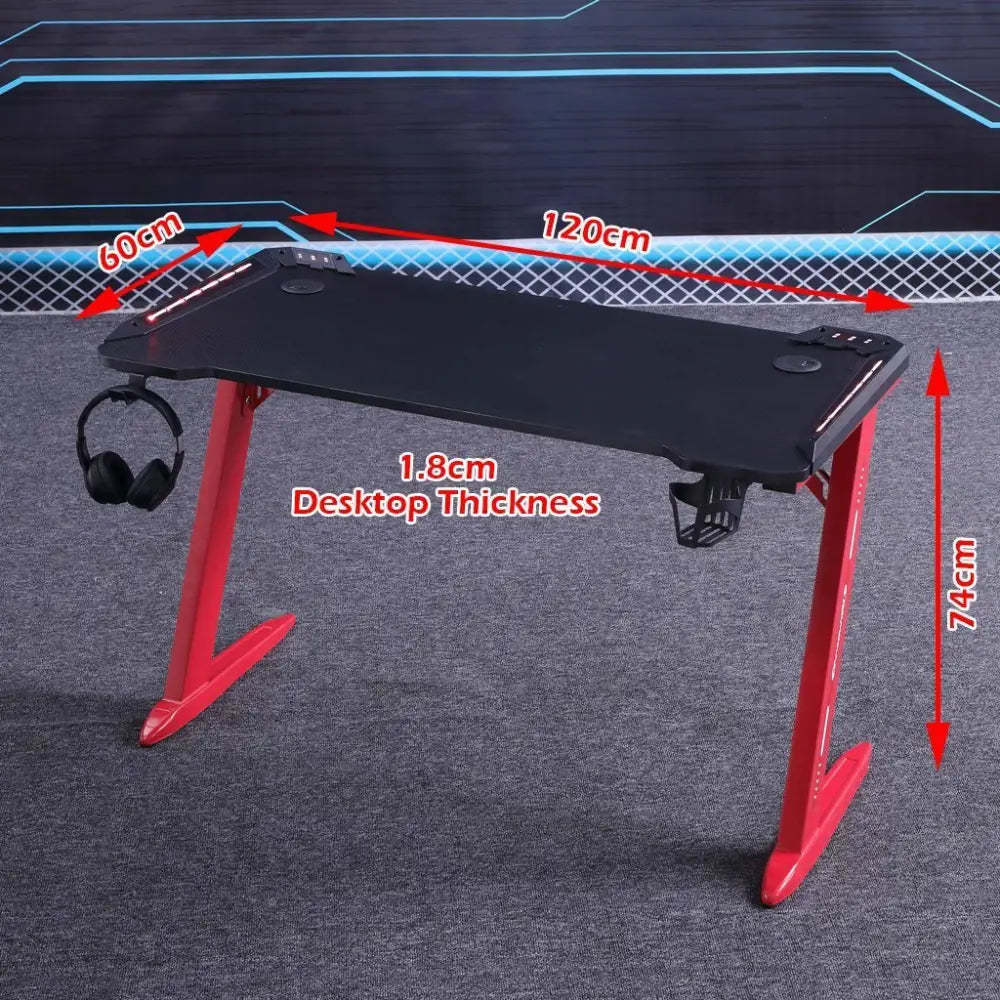 120cm Gaming Desk Desktop PC Computer Desks Desktop Racing Table K-Shaped Leg AU - Furniture > Office