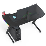 120cm New Arrive Computer Table Z Shaped Gaming Desk With RGB Led Lights Gaming Tables - Furniture > Office > Desks