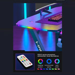 120cm New Arrive Computer Table Z Shaped Gaming Desk With RGB Led Lights Gaming Tables - Furniture > Office > Desks