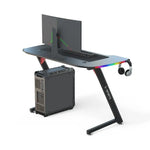 120cm New Arrive Computer Table Z Shaped Gaming Desk With RGB Led Lights Gaming Tables - Furniture > Office > Desks
