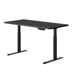 120cm Standing Desk Height Adjustable Sit Black Stand Motorised Black Single Motor Frame Black Top - Furniture > Office