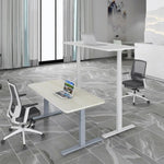 120cm Standing Desk Height Adjustable Sit Grey Stand Motorised Dual Motors Frame Black Top - Furniture > Office