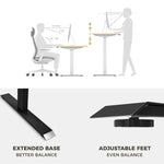 120cm Standing Desk Height Adjustable Sit Grey Stand Motorised Dual Motors Frame White Top - Furniture > Office