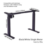 120cm Standing Desk Height Adjustable Sit Grey Stand Motorised Single Motor Frame White Top - Furniture > Office