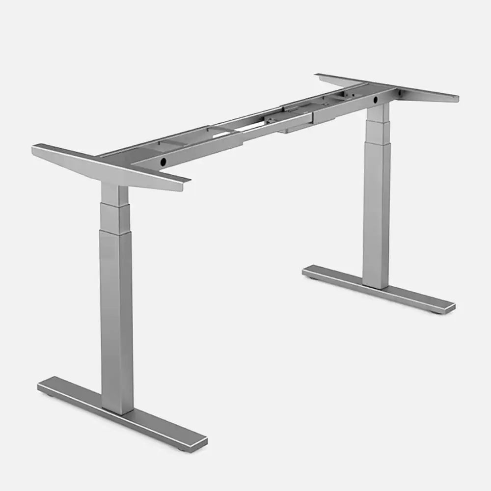 120cm Standing Desk Height Adjustable Sit Grey Stand Motorised Single Motor Frame White Top - Furniture > Office