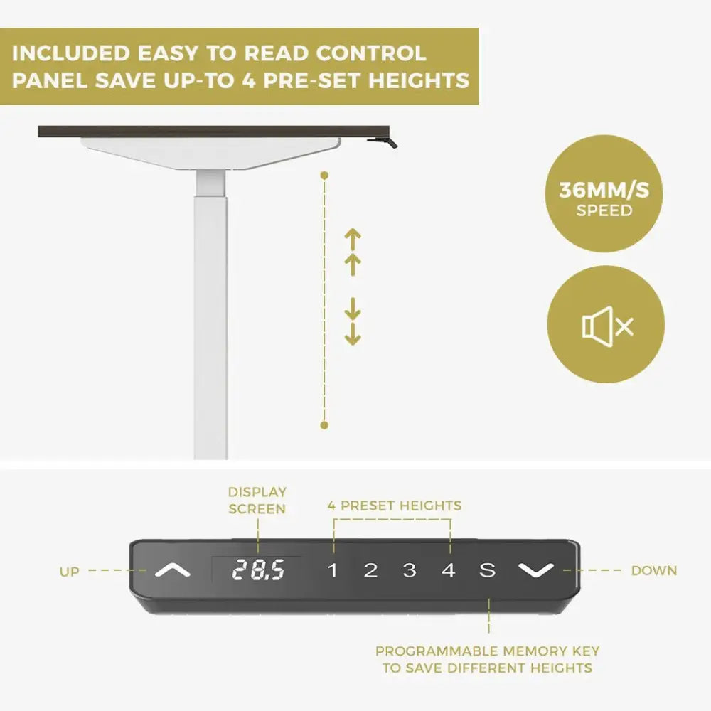 120cm Standing Desk Height Adjustable Sit White Stand Motorised Dual Motors Frame White Top - Furniture > Office