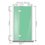 120cm Wall to Wall Frameless Shower Screen with Chrome Channel and SS Hinges - Furniture > Bathroom > Shower Heads &