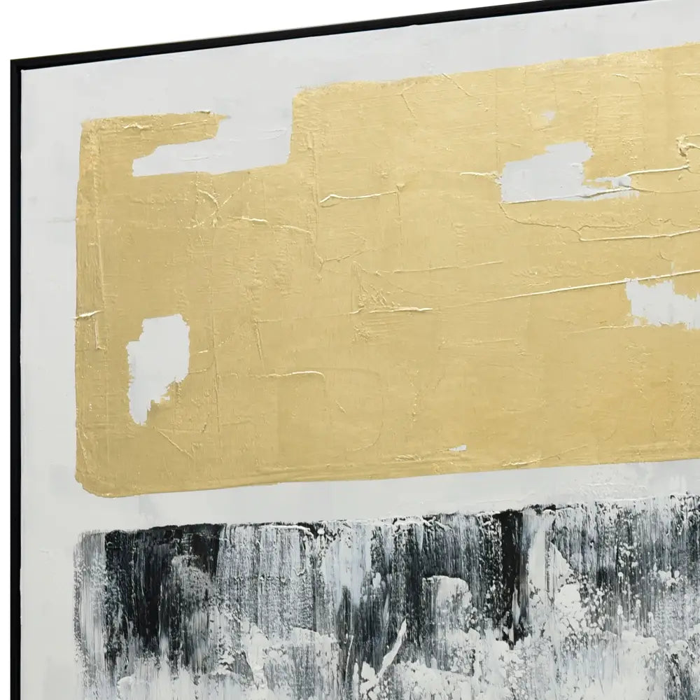 120X120cm Tonal Trilogy Black Framed Hand Painted Canvas Wall Art - Home & Garden > Wall Art