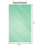 120x210cm Single Shower Glass Screen with Nickel Wall & Floor Channel - Furniture > Bathroom > Shower Heads & Screens