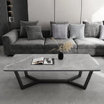 120x60cm Matte Grey Minimalist Slate Coffee Table Marble Tea Table Living Room Rectangle Cocktail Side Table Solid