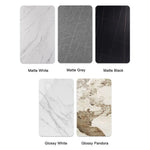 120x60cm Matte White Minimalist Slate Kitchen Dining Table Marble Lunch Dinner Table Solid Metal Legs - Furniture >