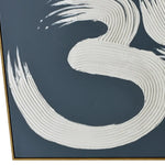120X80cm Modern Mantra: Echoes of AUM Dark Wood Framed Hand Painted Canvas Wall Art - Home & Garden > Wall Art
