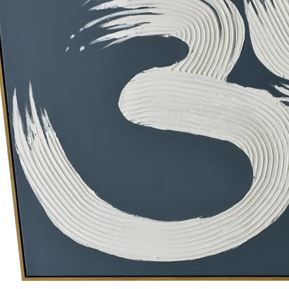 120X80cm Modern Mantra: Echoes of AUM Dark Wood Framed Hand Painted Canvas Wall Art - Home & Garden > Wall Art
