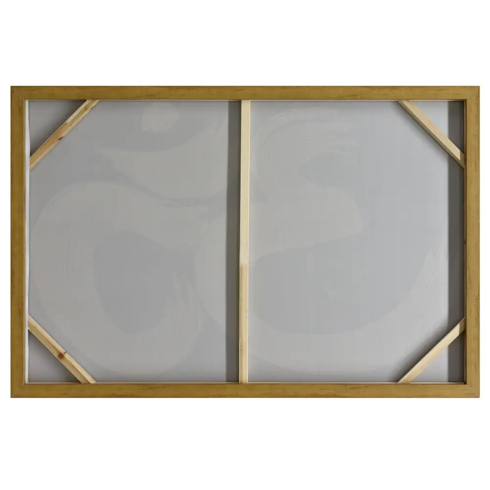 120X80cm Modern Mantra: Echoes of AUM Dark Wood Framed Hand Painted Canvas Wall Art - Home & Garden > Wall Art