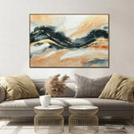 120X80cm Riptide Reverie Dark Wood Framed Hand Painted Canvas Wall Art - Home & Garden > Wall Art