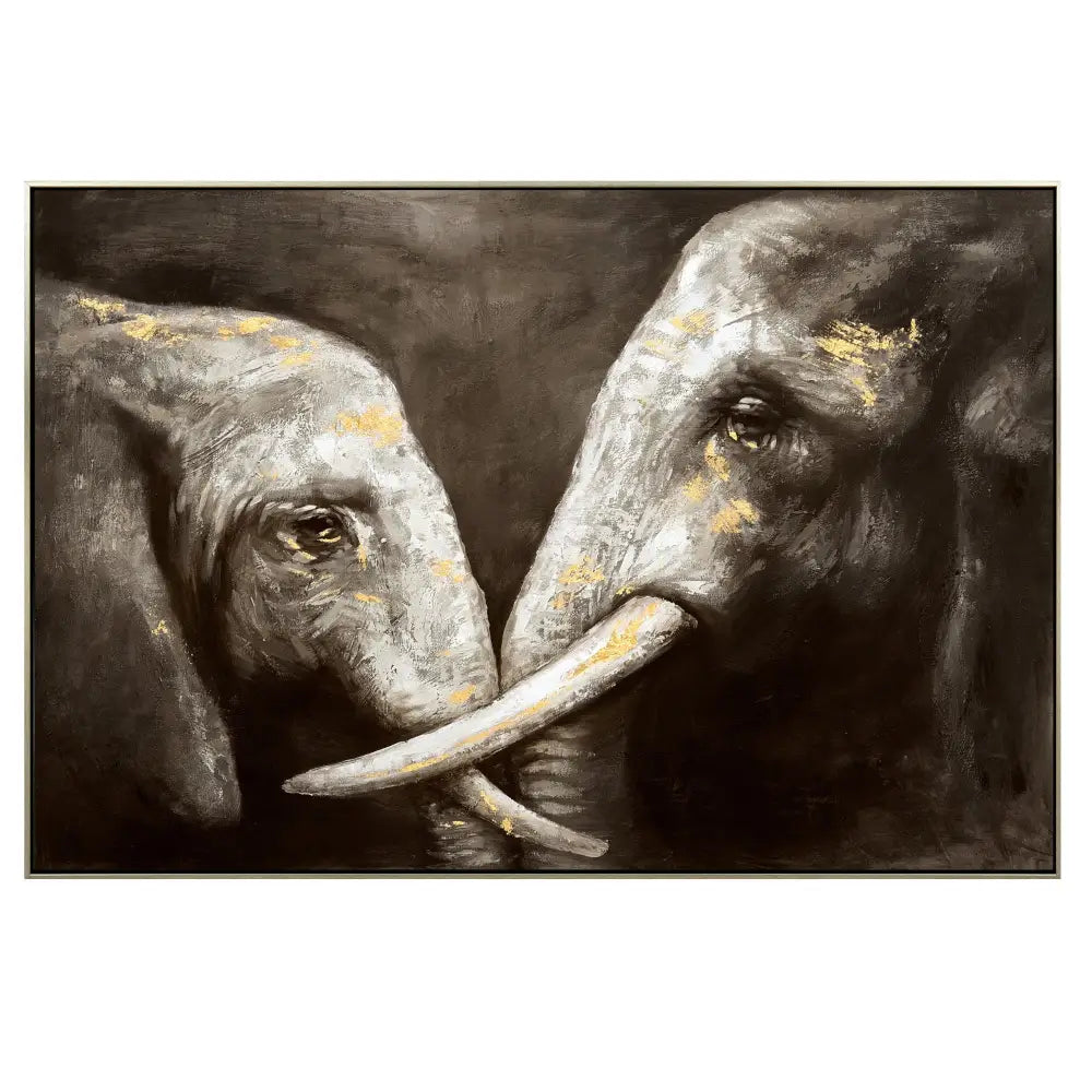 120X80cm Tusker Ties Champagne Framed Hand Painted Canvas Wall Art - Home & Garden > Wall Art