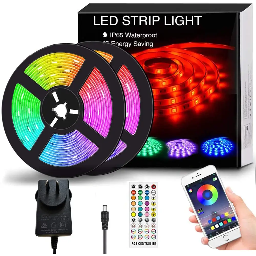 12M LED Strip Lights Rope Light for Bedroom and Home (5050 Lights Strip App with Remote Control) - Home & Garden >