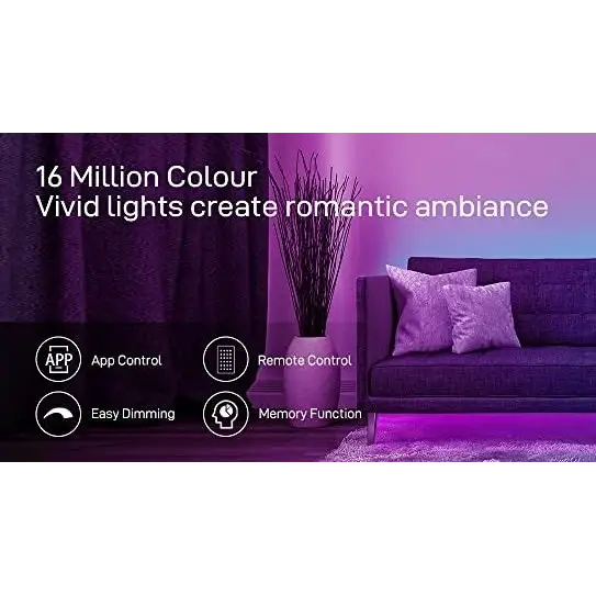 12M LED Strip Lights Rope Light for Bedroom and Home (5050 Lights Strip App with Remote Control) - Home & Garden >