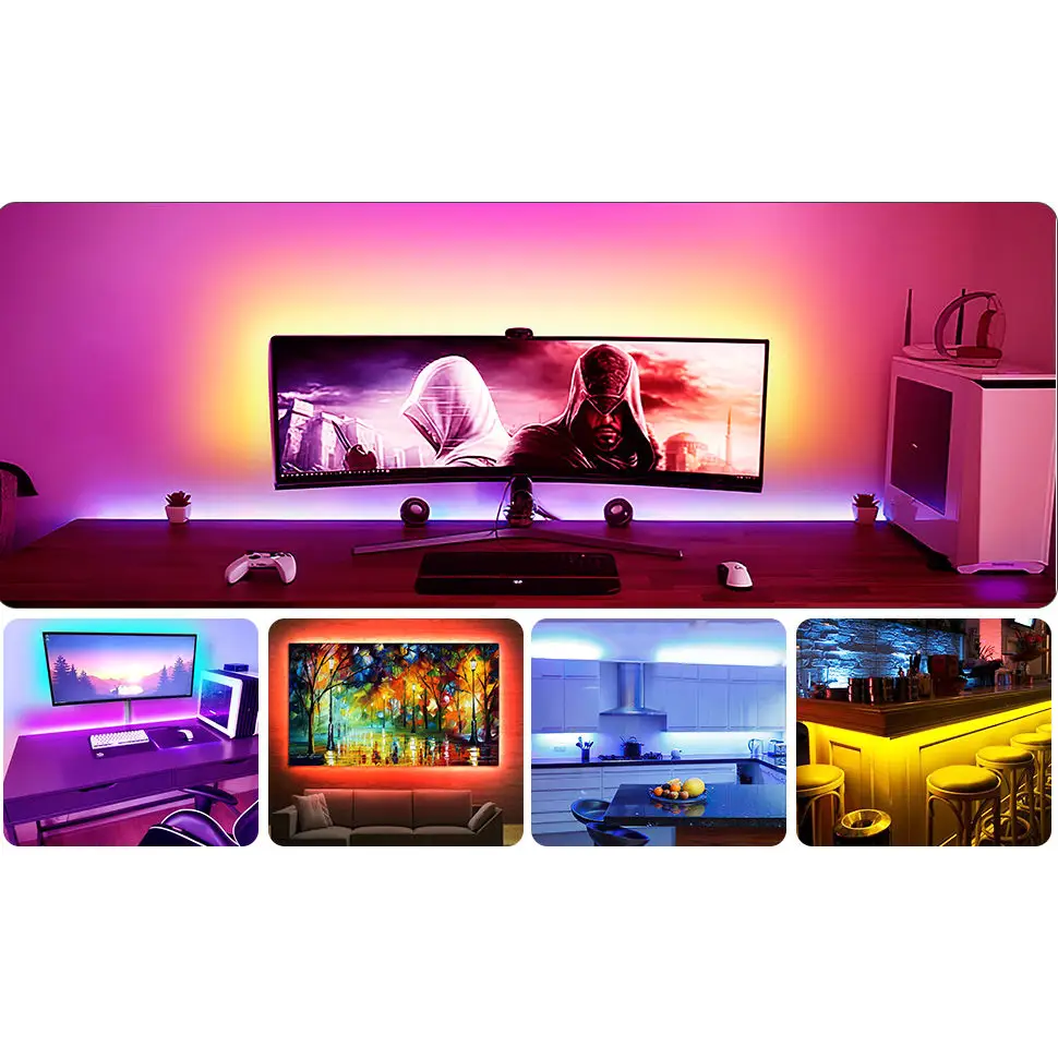 12M LED Strip Lights Rope Light for Bedroom and Home (5050 Lights Strip App with Remote Control) - Home & Garden >