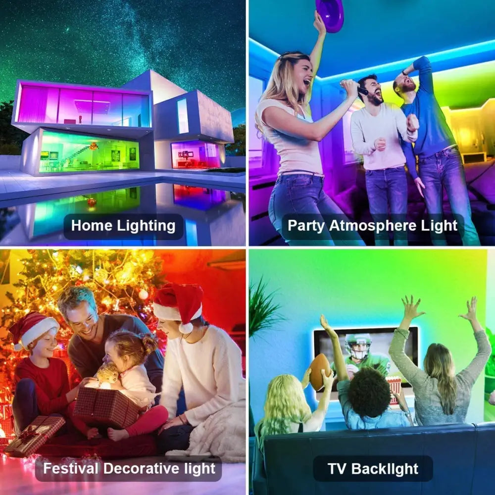 12M LED Strip Lights Rope Light for Bedroom and Home (5050 Lights Strip App with Remote Control) - Home & Garden >