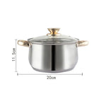 12Piece Cookware Set Kitchen Stainless Steel Stock Pot Pan Sets Saucepan Casserole - Home & Garden > Kitchenware