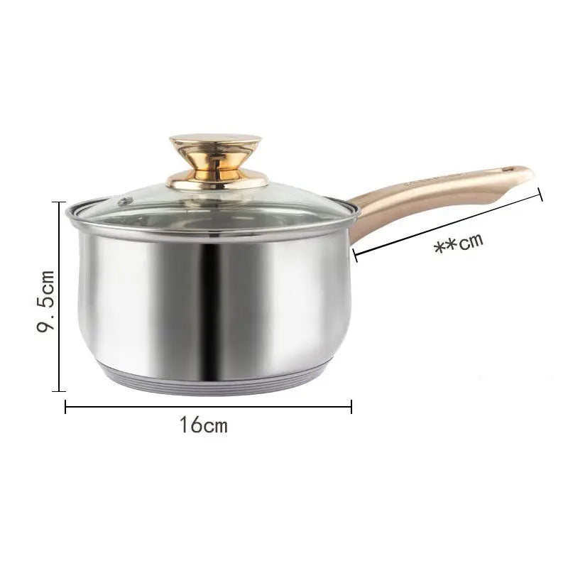 12Piece Cookware Set Kitchen Stainless Steel Stock Pot Pan Sets Saucepan Casserole - Home & Garden > Kitchenware