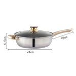 12Piece Cookware Set Kitchen Stainless Steel Stock Pot Pan Sets Saucepan Casserole - Home & Garden > Kitchenware