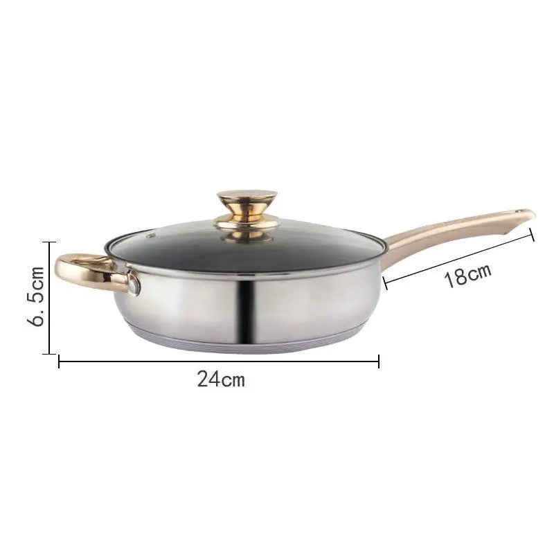 12Piece Cookware Set Kitchen Stainless Steel Stock Pot Pan Sets Saucepan Casserole - Home & Garden > Kitchenware