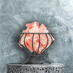 12V 12W Bud Iron Basket Himalayan Pink Salt Lamp Rock Crystal Light Bulb On/Off - Home & Garden > Lighting > Table Lamps
