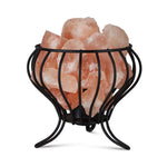 12V 12W Bud Iron Basket Himalayan Pink Salt Lamp Rock Crystal Light Bulb On/Off - Home & Garden > Lighting > Table Lamps