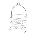12x 2-Tier Shower Caddy Bath Rack Chrome Hanging Hook Basket 25 x 10 x 43cm - Silver - Home & Garden > Bathroom