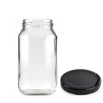 12x 500ml Flint Glass Jars + Twist Lids - Round Food Storage Preserving Jar - Home & Garden > Storage