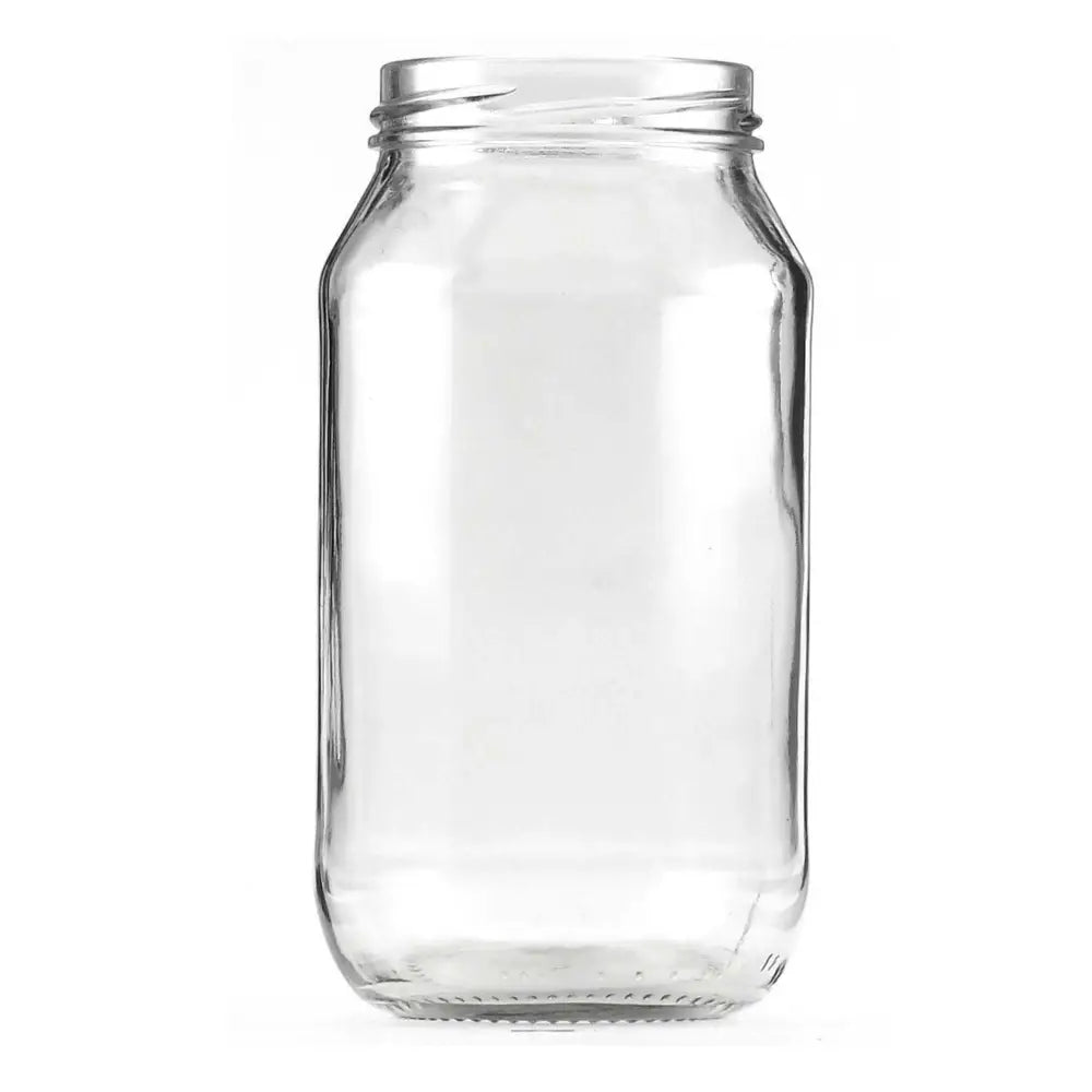 12x 750ml Flint Glass Jars + Twist Lids - Round Food Storage Preserving Jar - Home & Garden > Storage