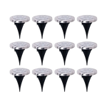 12x Solar Powered LED Buried Inground Recessed Light Garden Outdoor Deck Path - Home & Garden > Garden Lights
