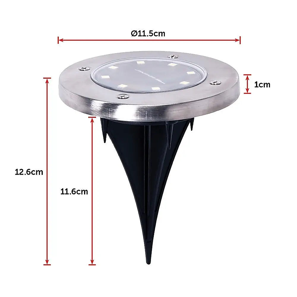 12x Solar Powered LED Buried Inground Recessed Light Garden Outdoor Deck Path - Home & Garden > Garden Lights