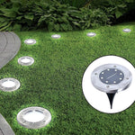 12x Solar Powered LED Buried Inground Recessed Light Garden Outdoor Deck Path - Home & Garden > Garden Lights