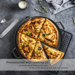 13.5’’ 35cm Pre-Seasoned Cast Iron Pizza Baking Pan Cooking Griddle Stove Oven Grill Campfire - Home & Garden >