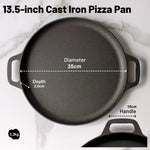 13.5’’ 35cm Pre-Seasoned Cast Iron Pizza Baking Pan Cooking Griddle Stove Oven Grill Campfire - Home & Garden >