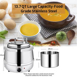 13L Restaurant Electric Buffet Food Warmer Commercial Food Warmers Soup Warmer Silver - Appliances > Kitchen Appliances