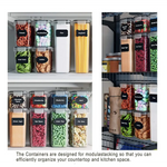 14 Pieces Airtight Food Storage Containers and BPA Free Plastic with Easy Lock Black Lids Labels for Kitchen - Home &