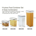 14 Pieces Airtight Food Storage Containers and BPA Free Plastic with Easy Lock Black Lids Labels for Kitchen - Home &