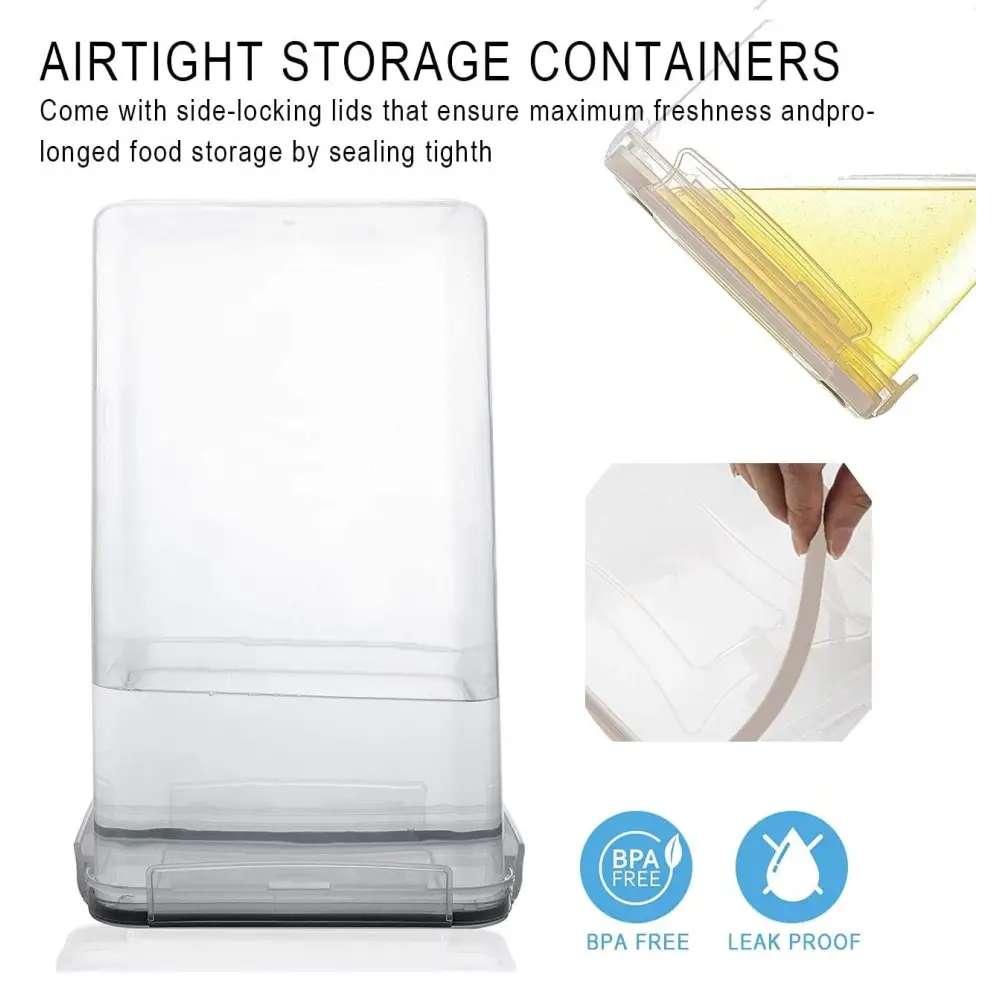 14 Pieces Airtight Food Storage Containers and BPA Free Plastic with Easy Lock Black Lids Labels for Kitchen - Home &