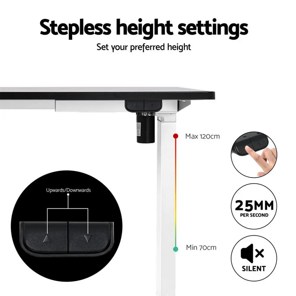 140cm Artiss Electric Standing Desk with Mini Pedal Exercise Bike Home Office - Furniture > Office > Office & Desk