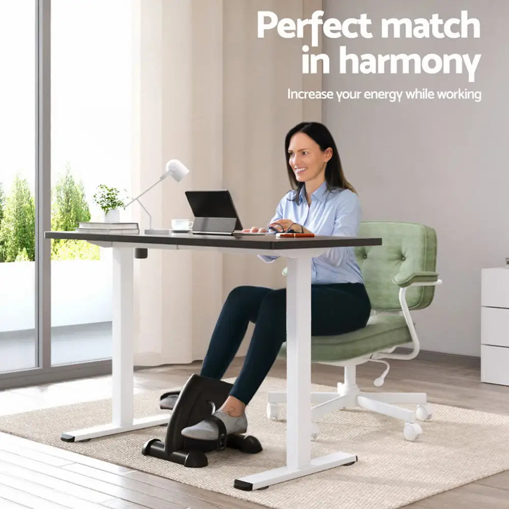140cm Artiss Electric Standing Desk with Mini Pedal Exercise Bike Home Office - Furniture > Office > Office & Desk