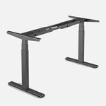 140cm Standing Desk Height Adjustable Sit Stand Motorised White Dual Motors Frame Black Top - Furniture > Office
