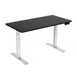 140cm Standing Desk Height Adjustable Sit Stand Motorised White Dual Motors Frame Black Top - Furniture > Office