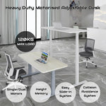 140cm Standing Desk Height Adjustable Sit Stand Motorised White Dual Motors Frame Black Top - Furniture > Office